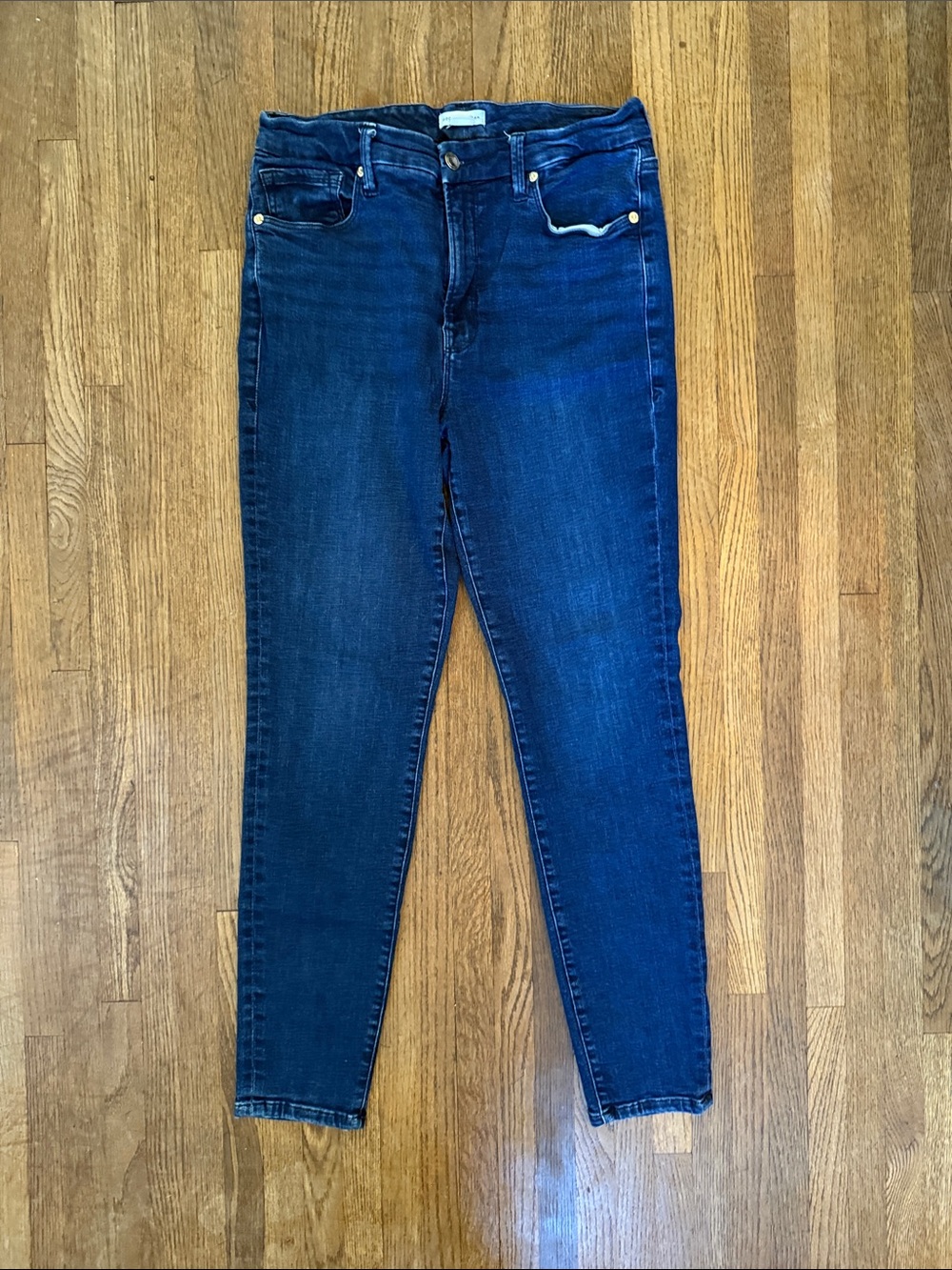 Good American Good Waist Skinny Jeans Blue Waist 12/31